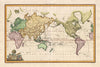 Decorative Vintage World Map - Mappe-Monde sur La Projection De Mercator - Alexandre Emile Lapie - 1816 - Canvas Prints
