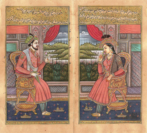 Shah Jahan Mumtaz Mahal Portrait - Art Prints
