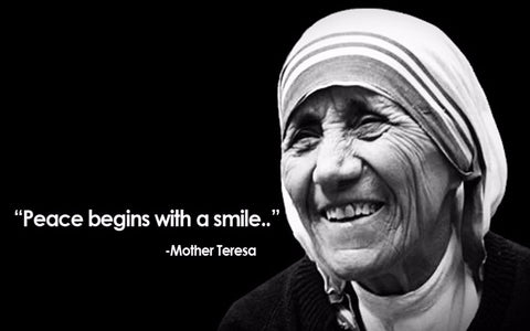 Peace Begins with a Smile.. - Mother Teresa Quotes - Posters by Sherly David