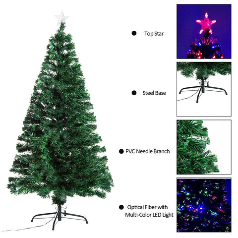 7 Feet Tall, Premium Quality Imported Christmas Tree with Fiber Optic / LED Light Up Christmas Tree with Light Settings and Stand by Tallenge Store