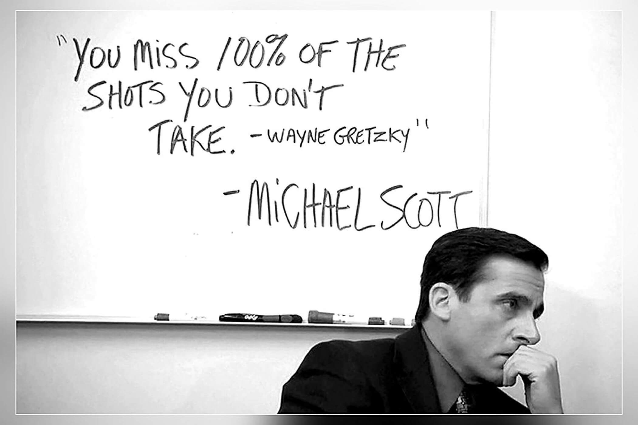 You Miss 100% Of The Shots Michael Scott Quote The Office TV Show Steve Carell Framed Prints