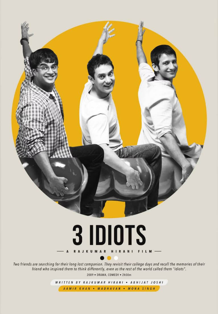 Idiots Aamir Khan Superhit Bollywood Hindi Movie Poster Framed Prints