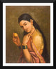 Set Of 3 Raja Ravi Varma Paintings- Kadambari, Woman Holding a Fruit And Malabar Lady With Veena - Framed Art Print