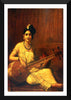 Set Of 3 Raja Ravi Varma Paintings- Kadambari, Woman Holding a Fruit And Malabar Lady With Veena - Framed Art Print