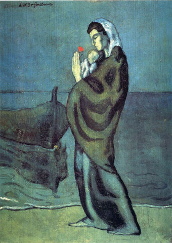 Mother And Child On Beach - Mere et enfant sur le rivage - Framed Prints