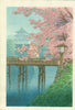 Cherry Blossoms and Castle - Japanese Woodblock Print - Ito Yuhan - Framed Prints