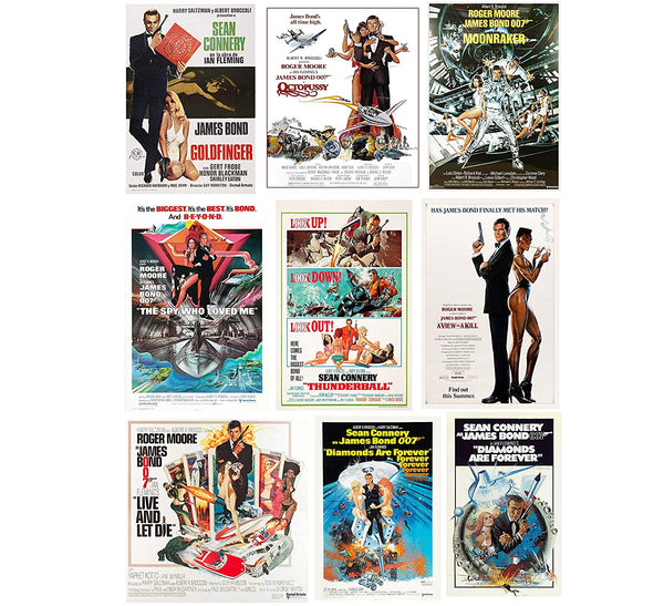 Set of 10 Best of James Bond Movies - Poster Paper (12 x 17 inches) each