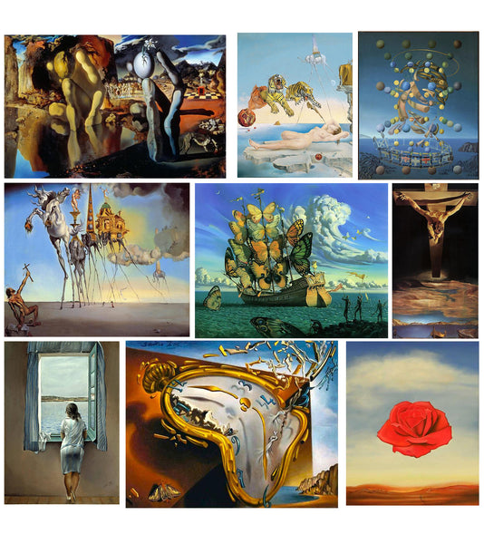 Set of 10 Best of Salvador Dali Paintings - Poster Paper (12 x 17 inches) each