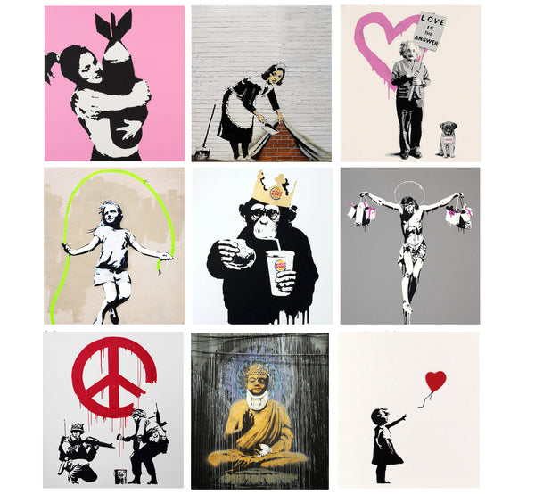 Set of 10 Banksy - Poster Paper (12 x 17 inches) each