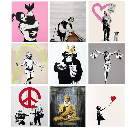 Set of 10 Banksy - Poster Paper (12 x 17 inches) each by Banksy