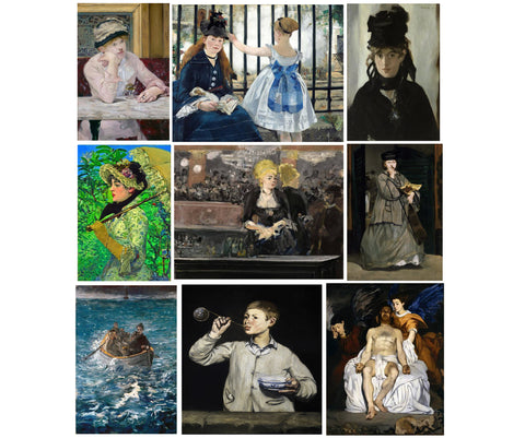 Set of 10 Best of Édouard Manet Paintings - Poster Paper (12 x 17 inches) each