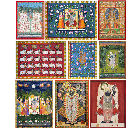 Set of 10 Best of Pichhwai  Paintings - Poster Paper (12 x 17 inches) each by Vineeta Randhawa