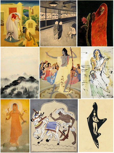 Set of 10 Best of Bengal School Art Paintings - Poster Paper (12 x 17 inches) each