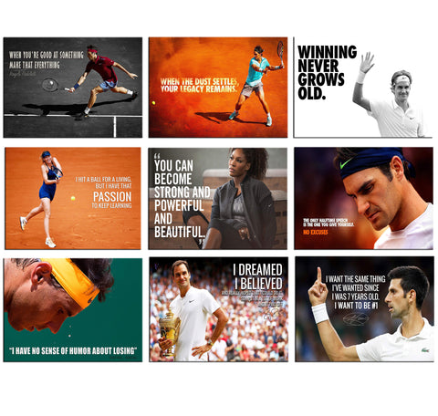 Set of 10 Best of Tennis - Poster Paper (12 x 17 inches) each by Joel Jerry