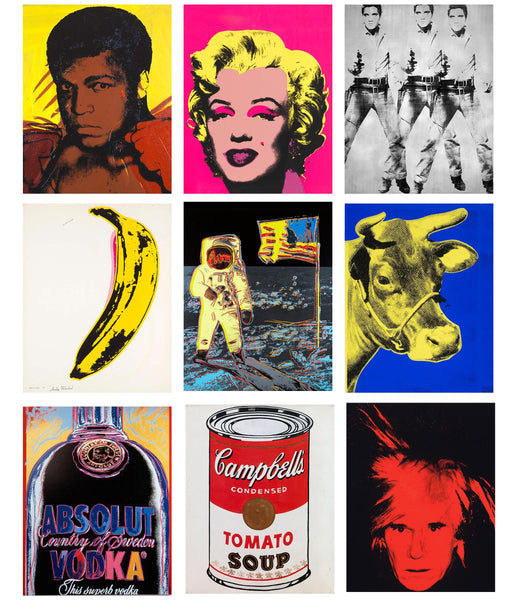Set of 10 Best of Andy Warhol Paintings - Poster Paper (12 x 17 inches) each