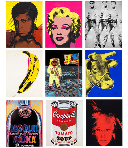 Set of 10 Best of Andy Warhol Paintings - Poster Paper (12 x 17 inches) each by Andy Warhol