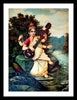 Set of 3 Ganesh Lakshmi Saraswati - Raja Ravi Varma  - Framed Digital Art Print - Small (12 x 15) inches each