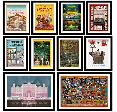 Set of 10 Best of Wes Anderson - Framed Poster Paper (12 x 17 inches) each by Wes Anderson