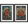 Kamala And Bhairavi - Set of 2 - Bengal School of Art  - Framed Poster Paper - (12 x 17 inches)each