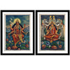 Kamala And Bhairavi - Set of 2 - Bengal School of Art  - Framed Digital Print - (9 x 12 inches)each