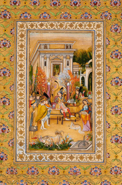 A European Banquet - c1775 - Mir Kalan Khan (Faizabad) - Mughal Miniature Art Indian Painting - Art Prints