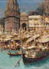 A Ghat in Benares - Erich Kips - Vintage Orientalist Paintings of India - Canvas Prints