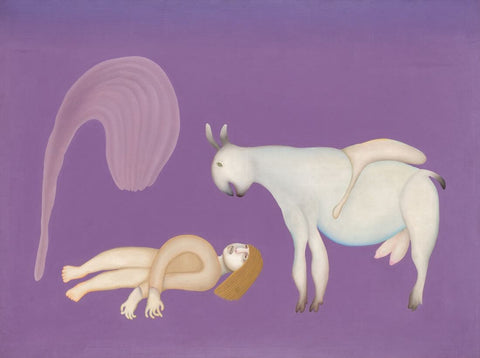 A Goat A Girl and a Tree by Manjit Bawa