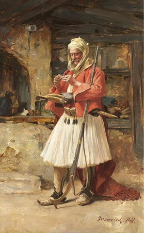 A Good Smoke - Paul Joanovits (Joanowitch) - Orientalism Art Painting by Paul Joanovits