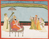 A Miniature Painting Depicting A Ruler Entertained On A Terrace - C.1770- Vintage Indian Miniature Art Painting - Large Art Prints
