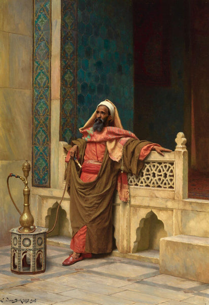 A Moment Of Repose - Ludwig Deutsch - Orientalism Art Painting - Art Prints