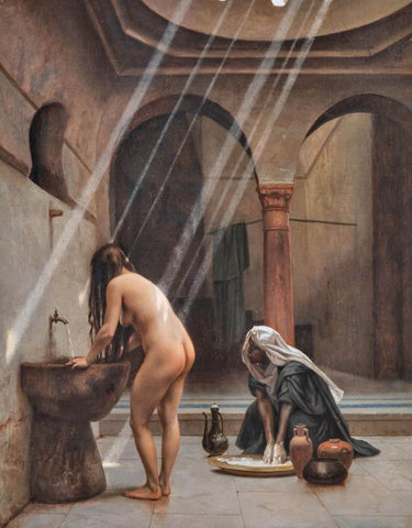 A Moorish Bath - Jean-Leon Gerome - Orientalism Art Painting - Framed Prints by Jean Leon Gerome