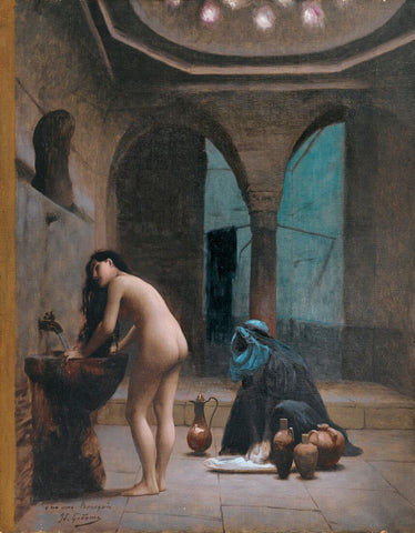 A Moorish Bath - Jean-Leon Gerome - Orientalist Art Painting by Jean Leon Gerome