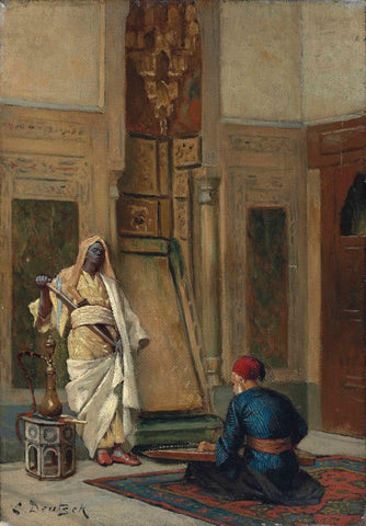 A Musician And  A Guardsman - Ludwig Deutsch - Orientalism Art Painting - Large Art Prints