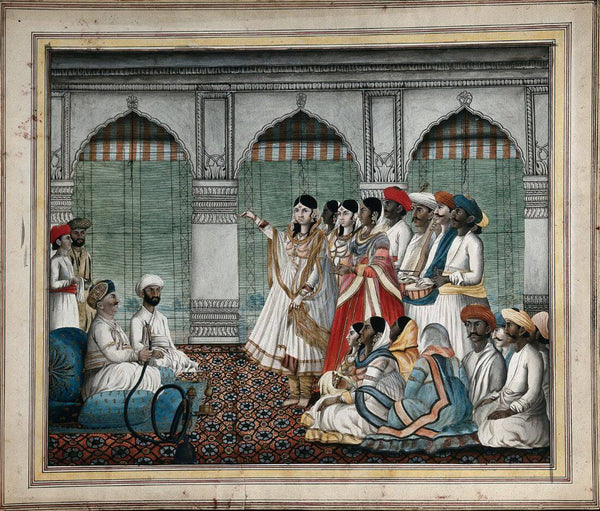 A Nawab Holding Court - 19Th Century - Indian Vintage Miniature Painting - Posters