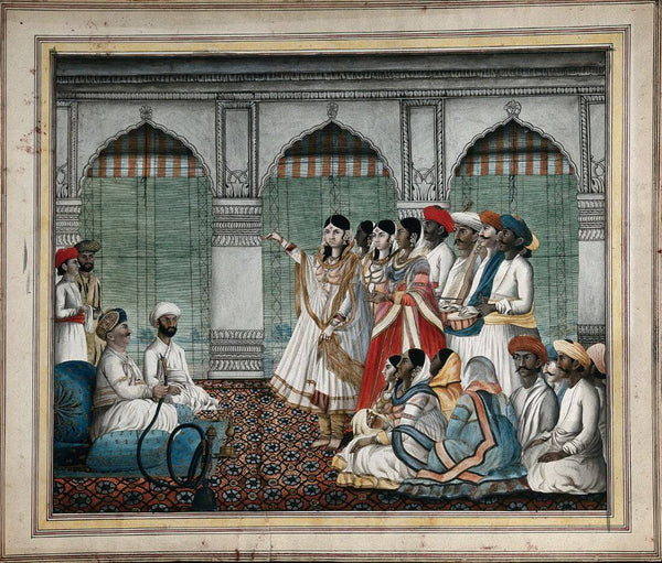 A Nawab Holding Court - 19Th Century - Indian Vintage Miniature Painting - Large Art Prints