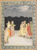 A Prince Lulled To Sleep By Khayyal Musicians - Provincial Mughal School - C.1720 -  Vintage Indian Miniature Art Painting - Canvas Prints