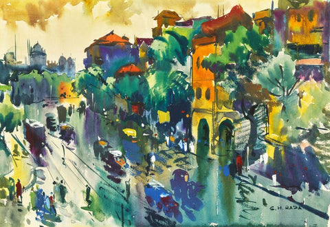 A View Of Bombay - Sayed Haider Raza by Sayed Haider Raza