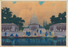 A Village Temple, Kashmir - Charles W Bartlett - Vintage 1916 Orientalist Woodblock India Painting - Framed Prints