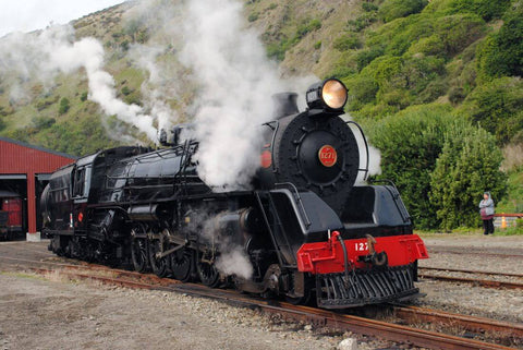 A Vintage Steam Train Engine In The Indian Mountains - Posters by Pete