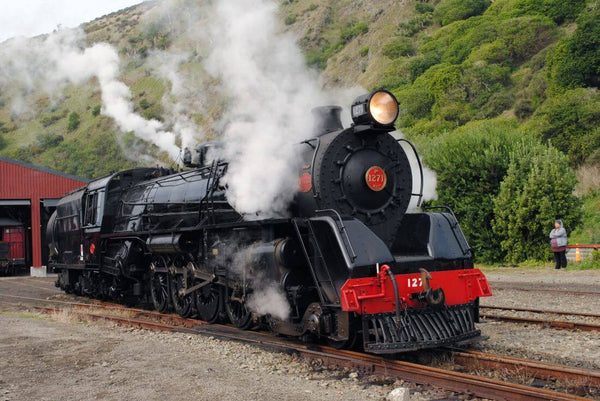 A Vintage Steam Train Engine In The Indian Mountains - Framed Prints