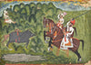 A Wild Boar Hunt - First Half 18Th Century -Vintage Indian Miniature Art Painting - Life Size Posters