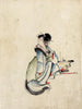 A Woman Courtesan - Katsushika Hokusai - Japanese Woodcut Ukiyo-e Painting - Framed Prints