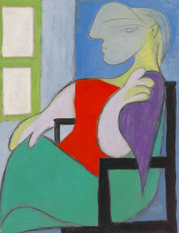 Woman Sitting By A Window (Femme Assise Pres dune Fenetre) - Pablo Picasso Painting by Pablo Picasso