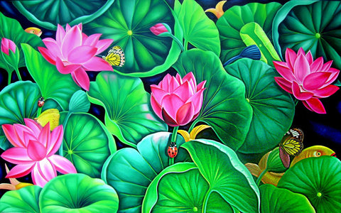 A Lotus Garden - Canvas Prints