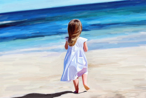 A Walk on a Beach - Canvas Prints by Haidar Babo