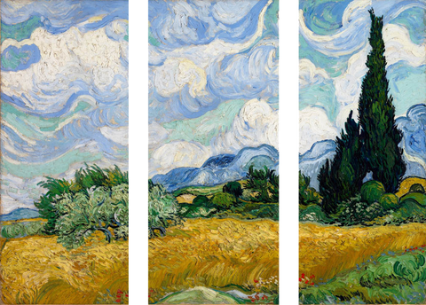 A Wheatfield With Cypresses - Art Panels by Vincent van Gogh