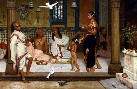 A Brahmin Household - Horace Van Ruith - Orientalism - Framed Prints by Horace Van Ruith