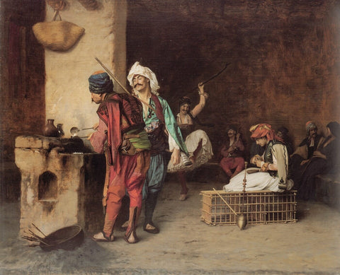 A Cafe in Cairo - Large Art Prints by Jean Leon Gerome