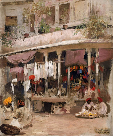 A Market Scene In Gwalior - Edwin Lord Weeks by Edwin Lord Weeks