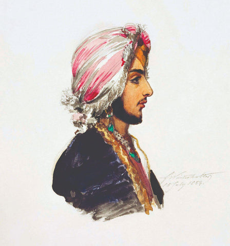 A Portrait Of Prince Duleep Singh - Franz Winter Halter - Vintage Indian Sikh Painting - Framed Prints by Franz Winter Halter